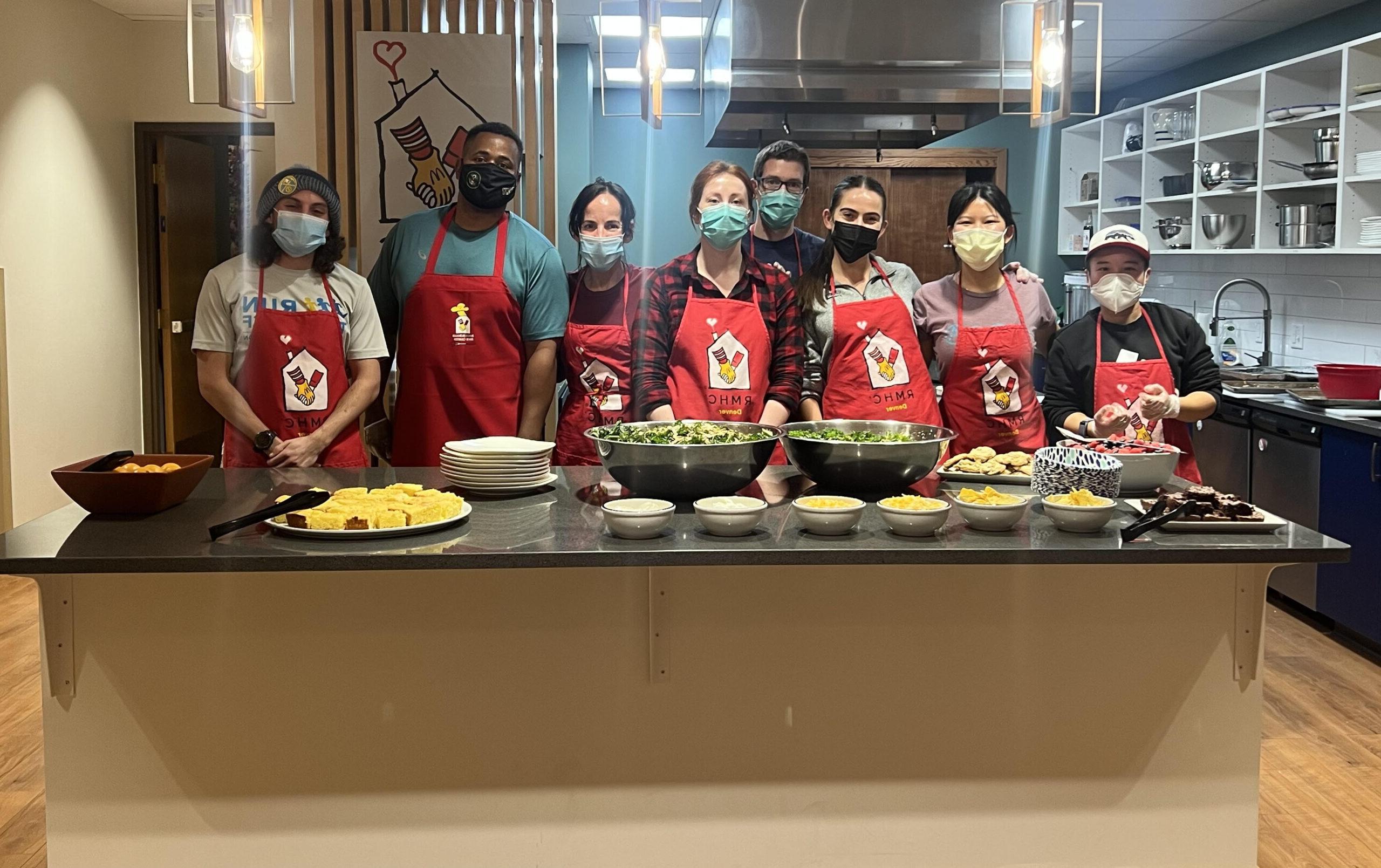 A photo of Rocky Mountain Health Group leading students in a cooking class.